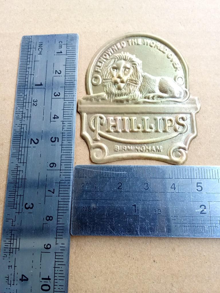 PHILLIPS Brass Head Badge Emblem For Phillips Vintage Bicycle vintage_bike_store