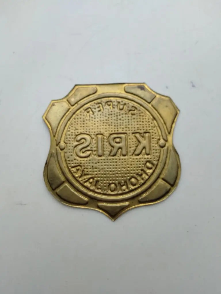 Kris brass bicycle head badge for vintage restoration