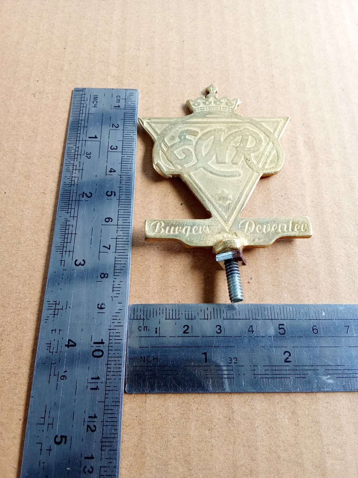 ENR Brass Bicycle Motorcycle Front Mudguard Emblem Badge For Burgers ENR bicycle vintage_bike_store