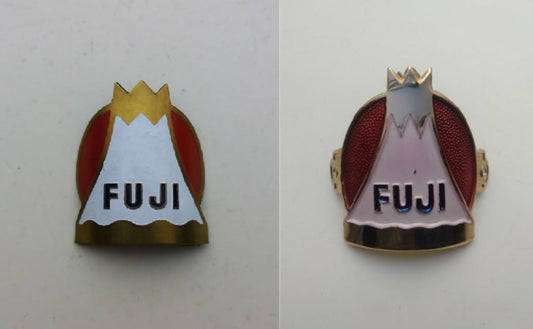 nos fuji emblem on the right and reproduction fuji emblem on the left side