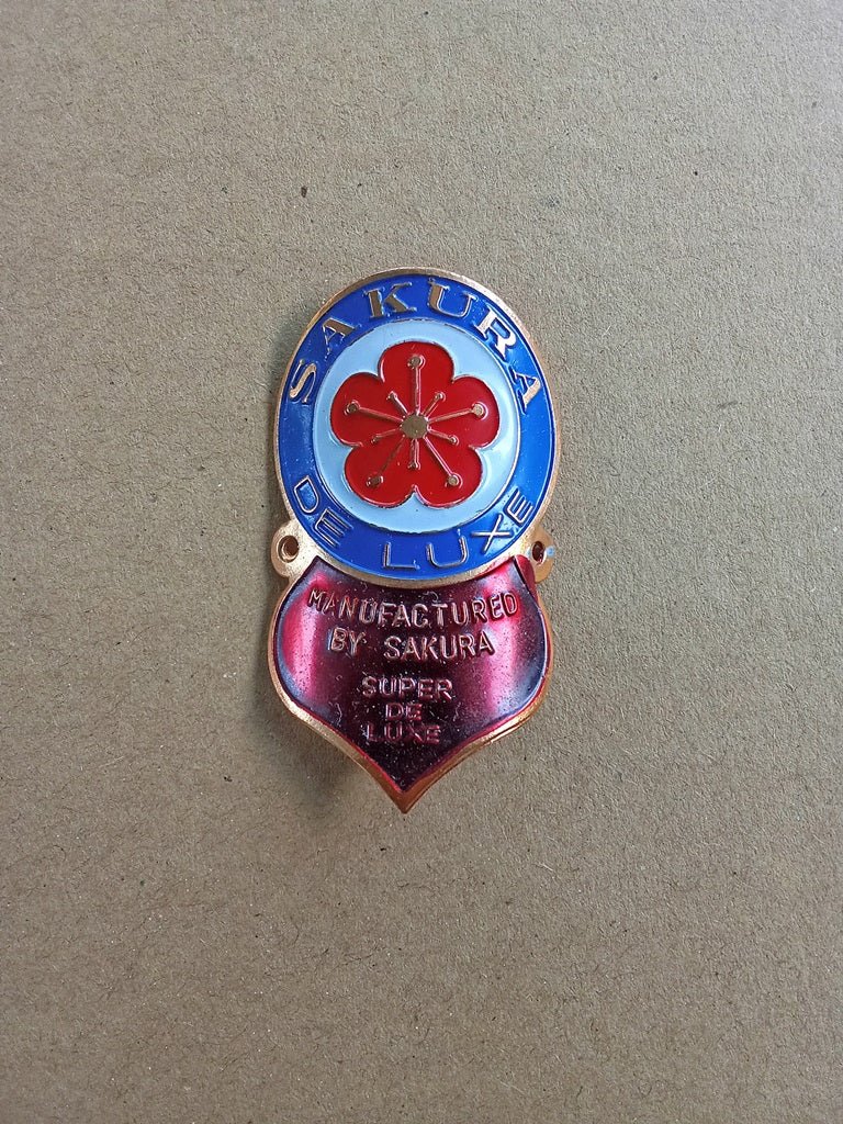 SAKURA DELUXE head badge emblem vintage bicycle logo NOS for classic bicycle restoration