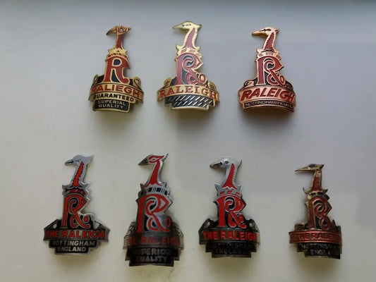 various vintage bicycle head badge emblem