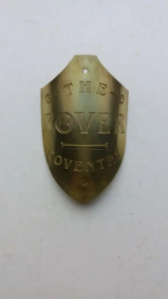 the rover coventry reproduction brass bicycle emblem polished 