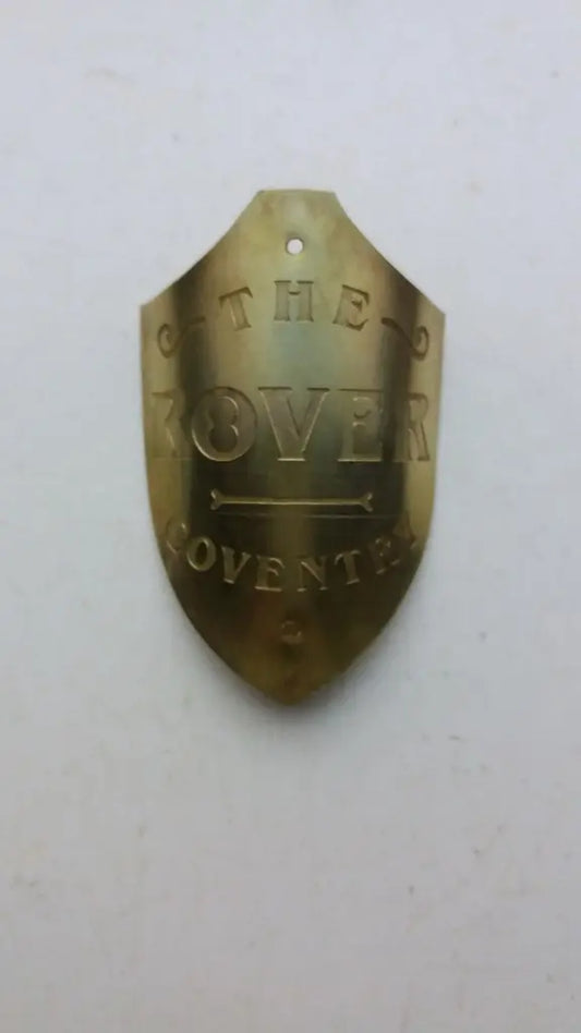 the rover coventry reproduction brass bicycle emblem polished 