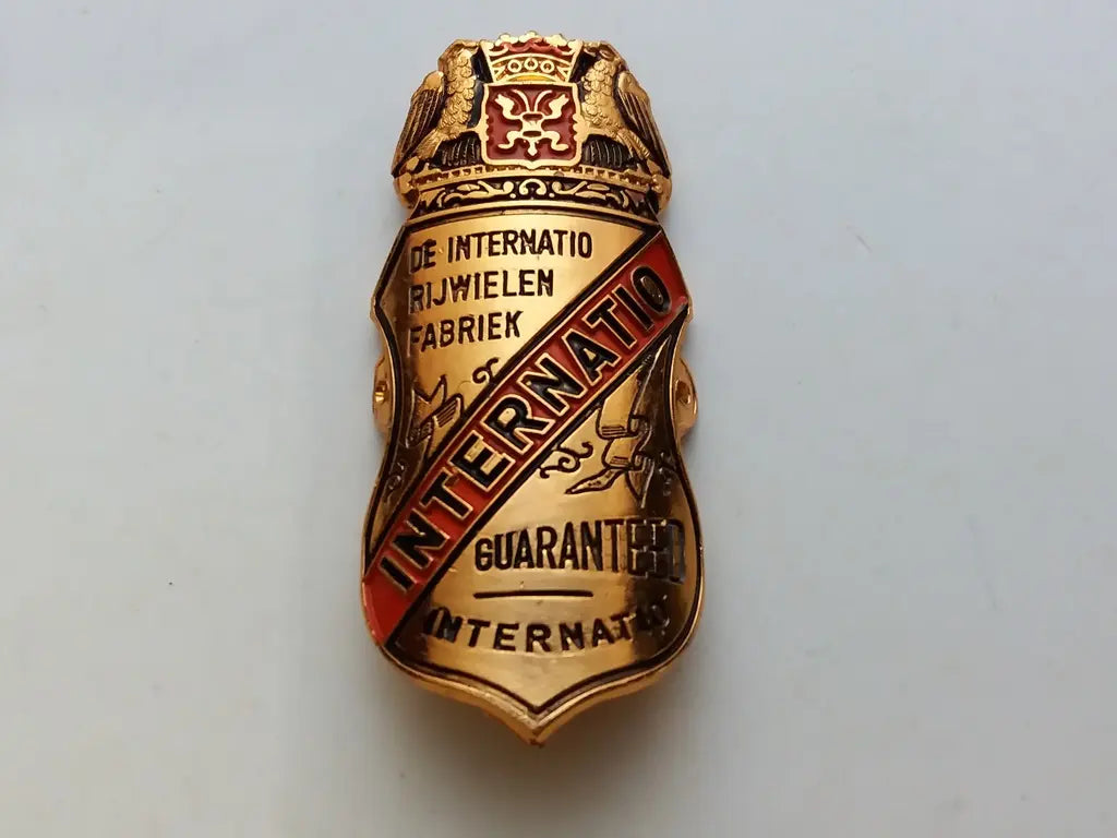 vintage bicycle head badge emblem nos