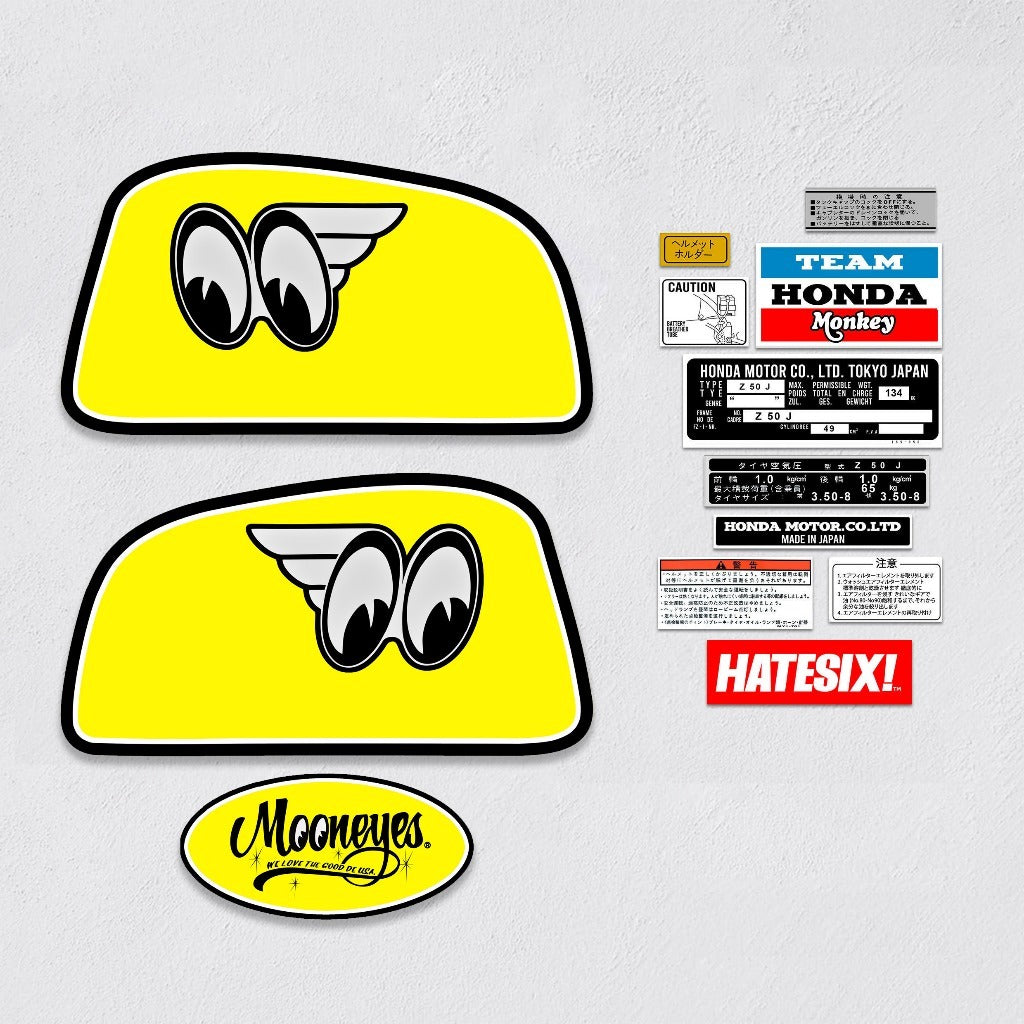 Sticker Decal Honda Gorilla Z50 Mooneyes side cover tank vintage_bike_store
