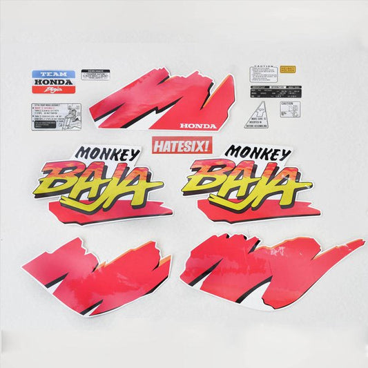 Sticker Decal Z50 Monkey baja custom red orange side fuel cover tank (free shipping) vintage_bike_store