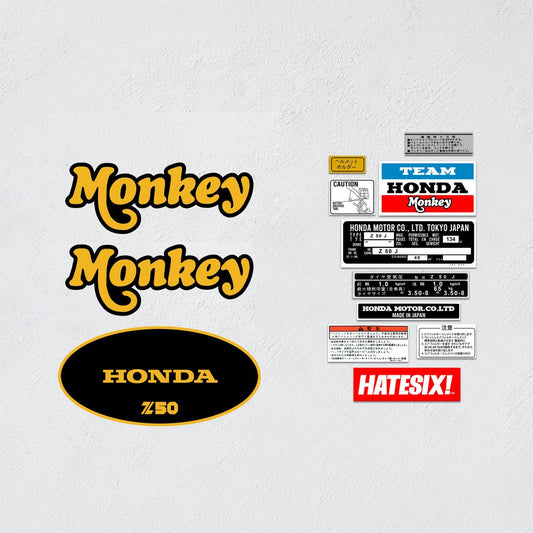Sticker Decal Monkey Z50 2001 side cover tank (Free shipping) vintage_bike_store