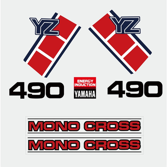 Sticker decal Yamaha dirt bike graphics YZ490 1985 1984 Side Cover Tank – vintage_bike_store