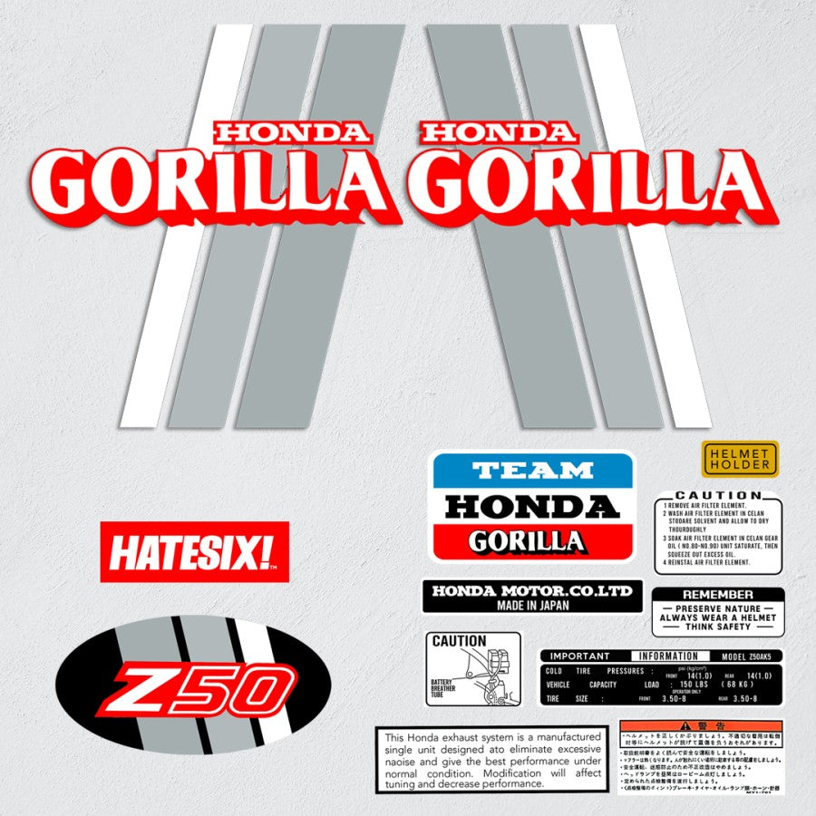 Sticker Decal Honda Gorilla Z50J 1981 side cover tank vintage_bike_store