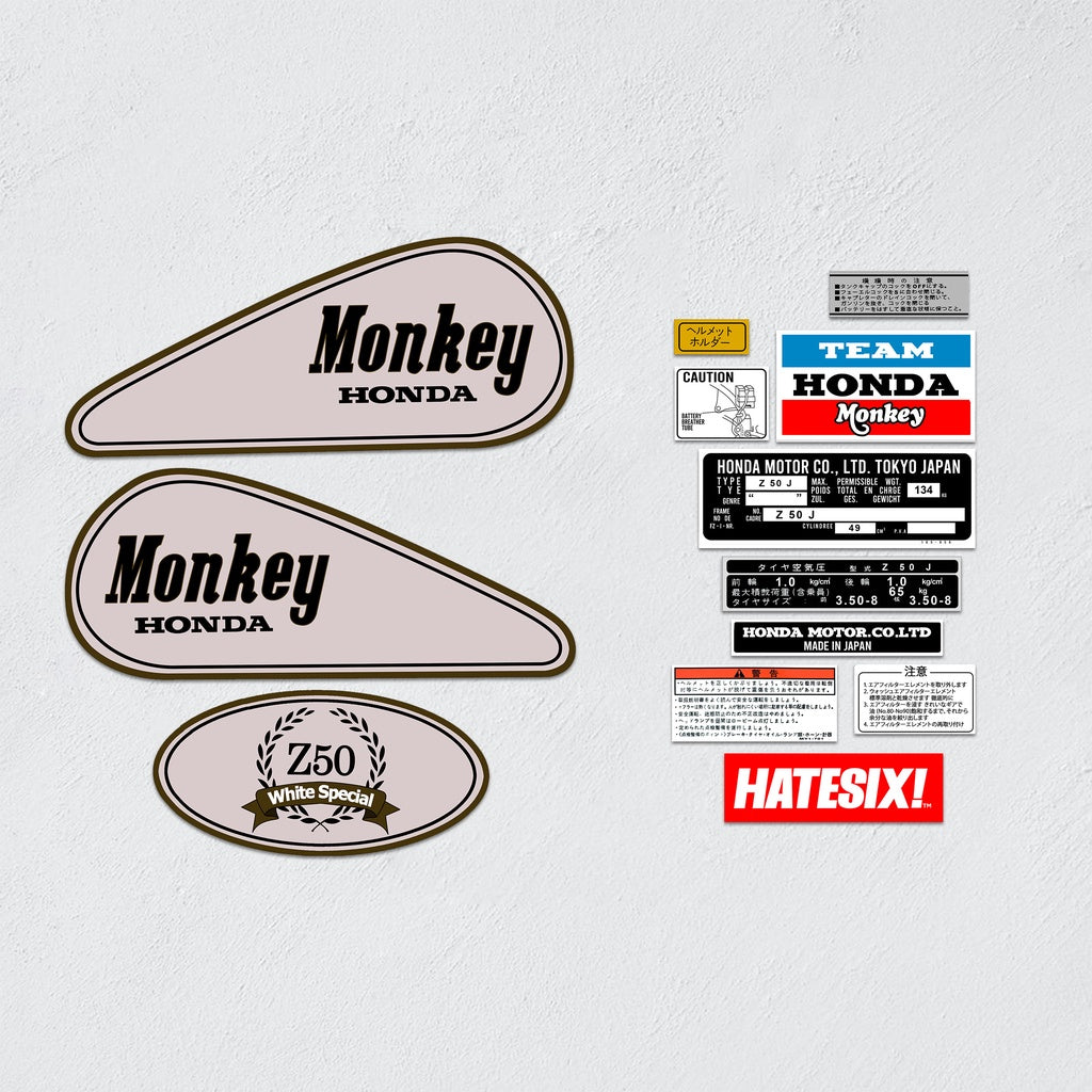 Sticker Decal Z50 Special Edition White 1988 side cover tank(Free shipping) vintage_bike_store