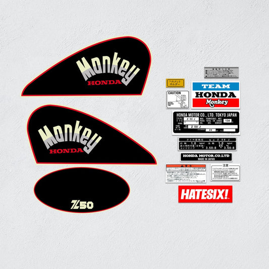 Sticker Decal Monkey Z50 1981 1985 side cover tank (Free shipping) vintage_bike_store