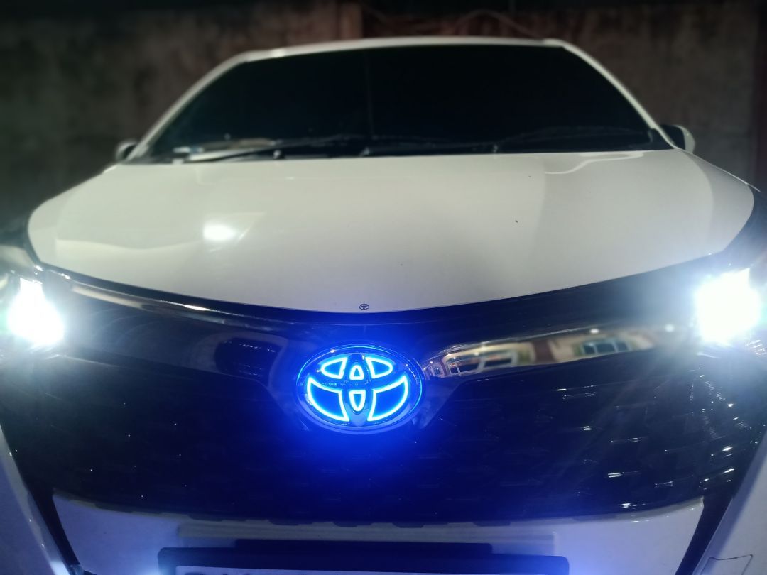 Toyota Front Emblem With Blue LED Light Install On Car