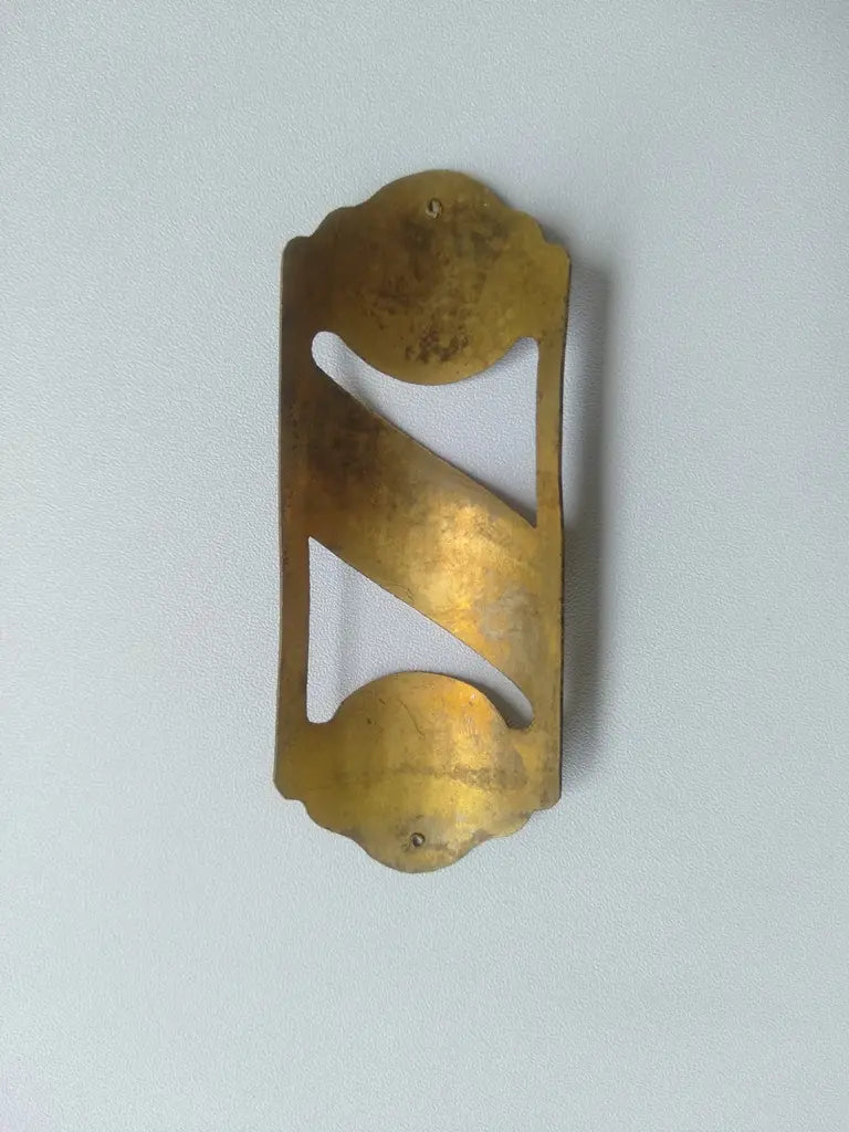 Handmade Pahrrader brass bicycle head badge back side