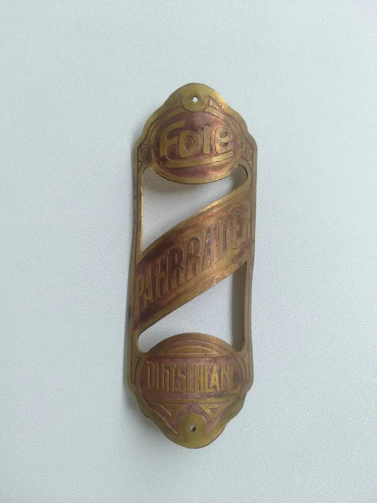 Handmade Pahrrader brass bicycle head badge for vintage bicycle restoration