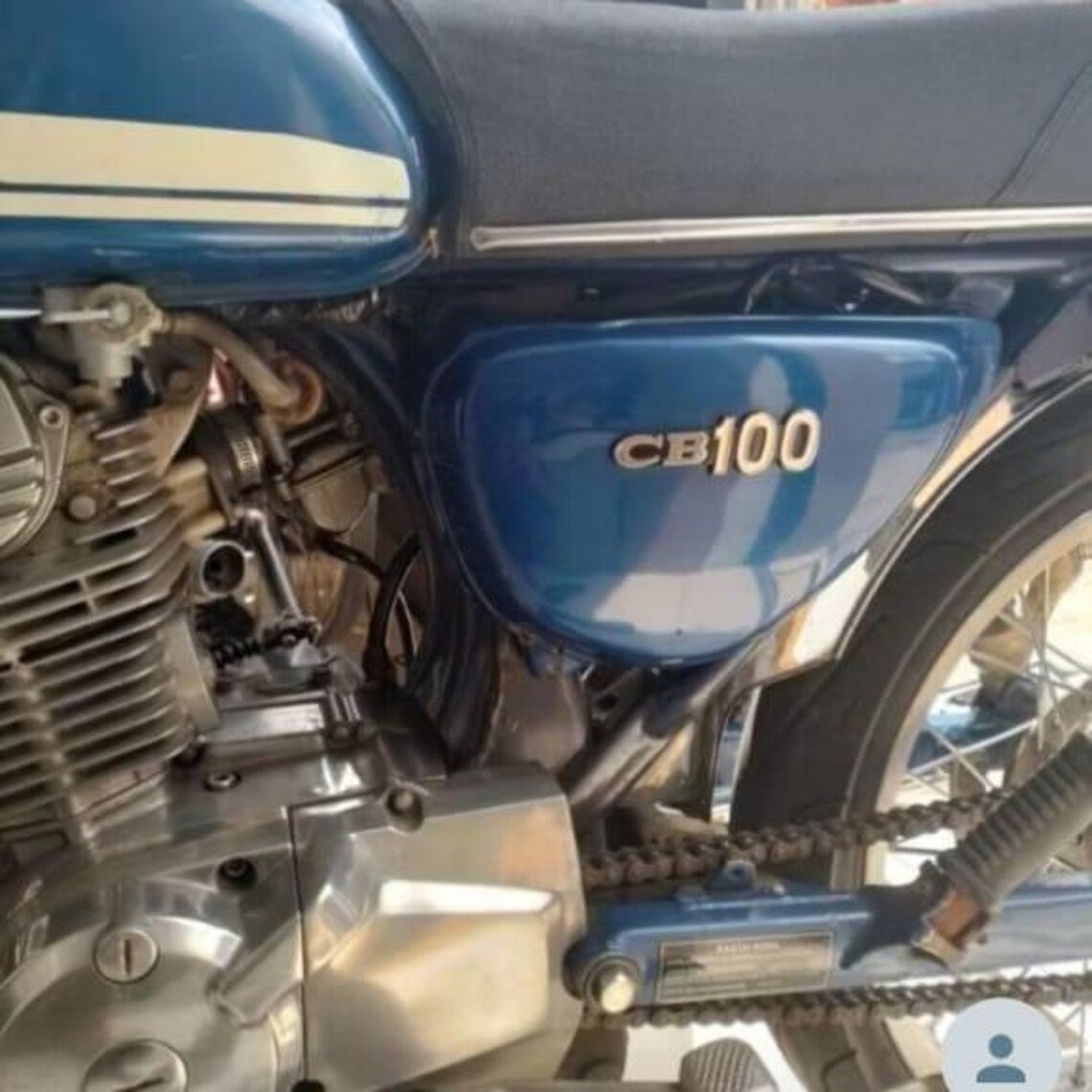 Honda CB100 Side Cover Emblem Vintage Motorcycle install on bike