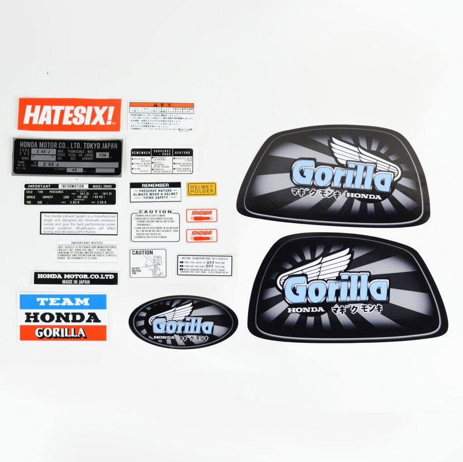 Honda Gorilla Z50 Mooneyes Reproduction Tank Side Cover Decal Set