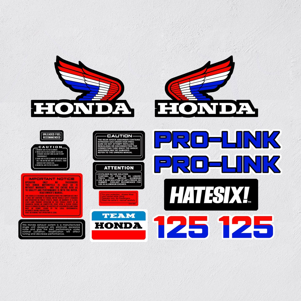 Sticker Decal CR125R CR125 1985 1986 side cover tank (Free shipping) vintage_bike_store