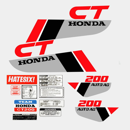 Sticker Decal CT200 1985 Grey side cover tank (Free shipping) vintage_bike_store