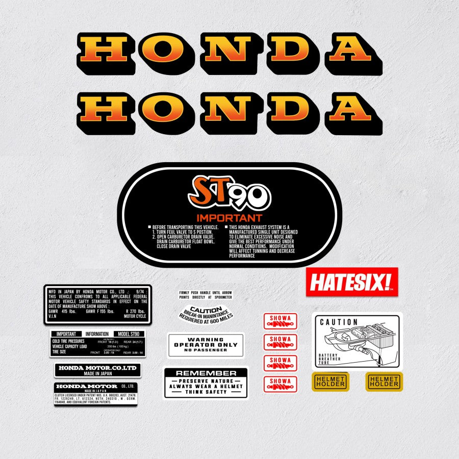 Sticker Decal DAX ST90 ST 90 1973 side cover tank (Free shipping) vintage_bike_store