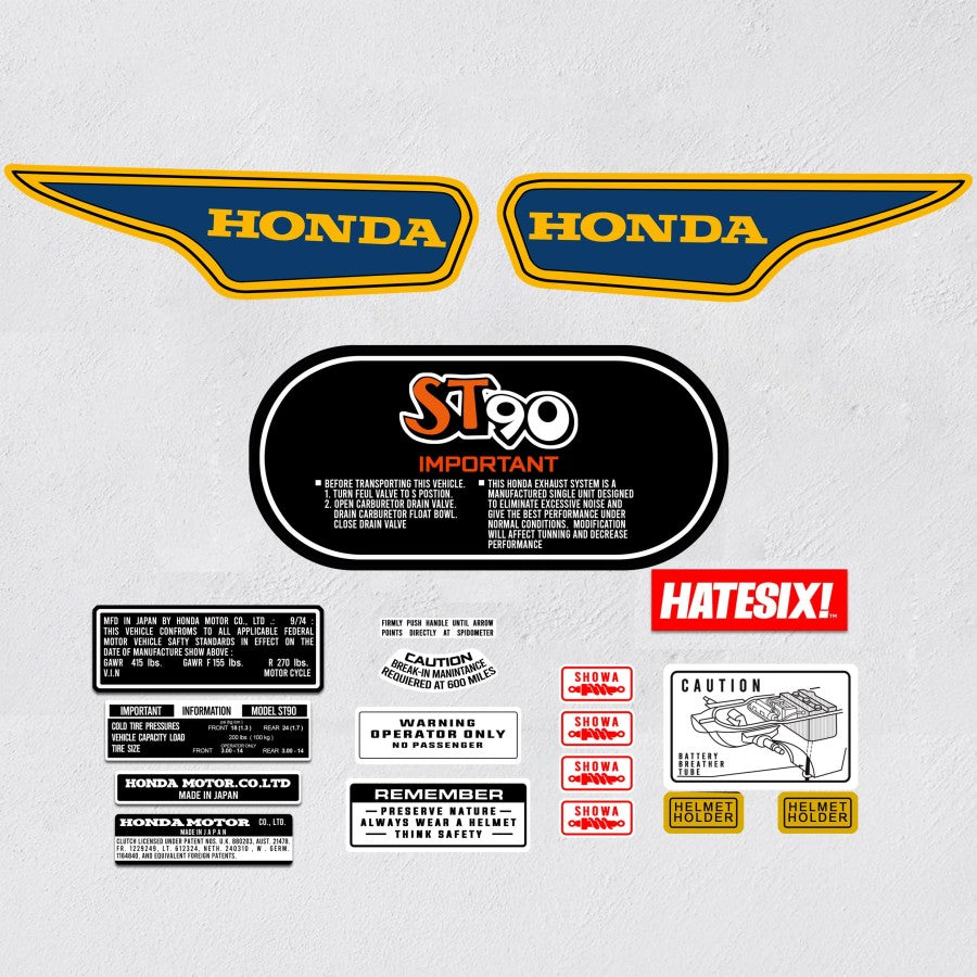 Sticker Decal DAX ST90 ST 90 1974 side cover tank (Free shipping) vintage_bike_store