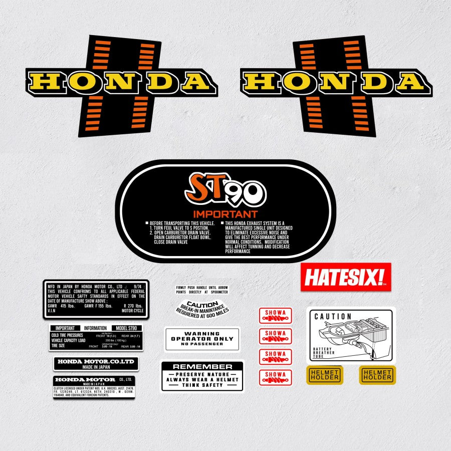 Sticker Decal DAX ST90 ST 90 1975 side cover tank (Free shipping) vintage_bike_store