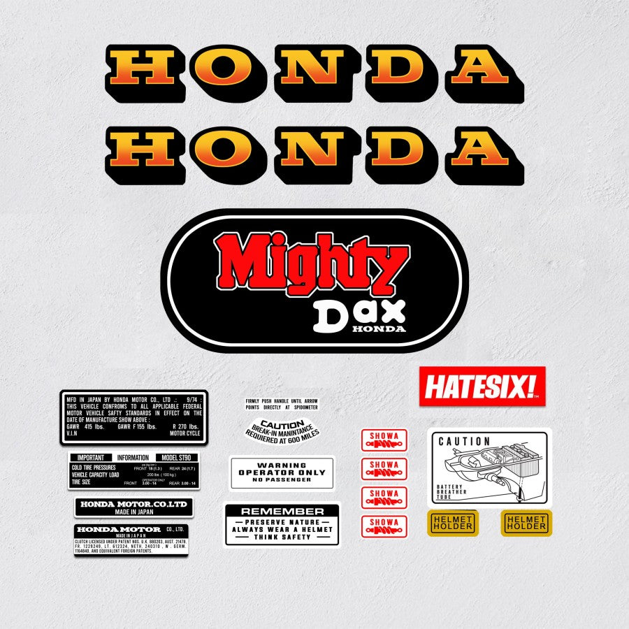 Sticker Decal DAX ST90 ST 90 Mighty 1973 side cover tank (Free shipping) vintage_bike_store