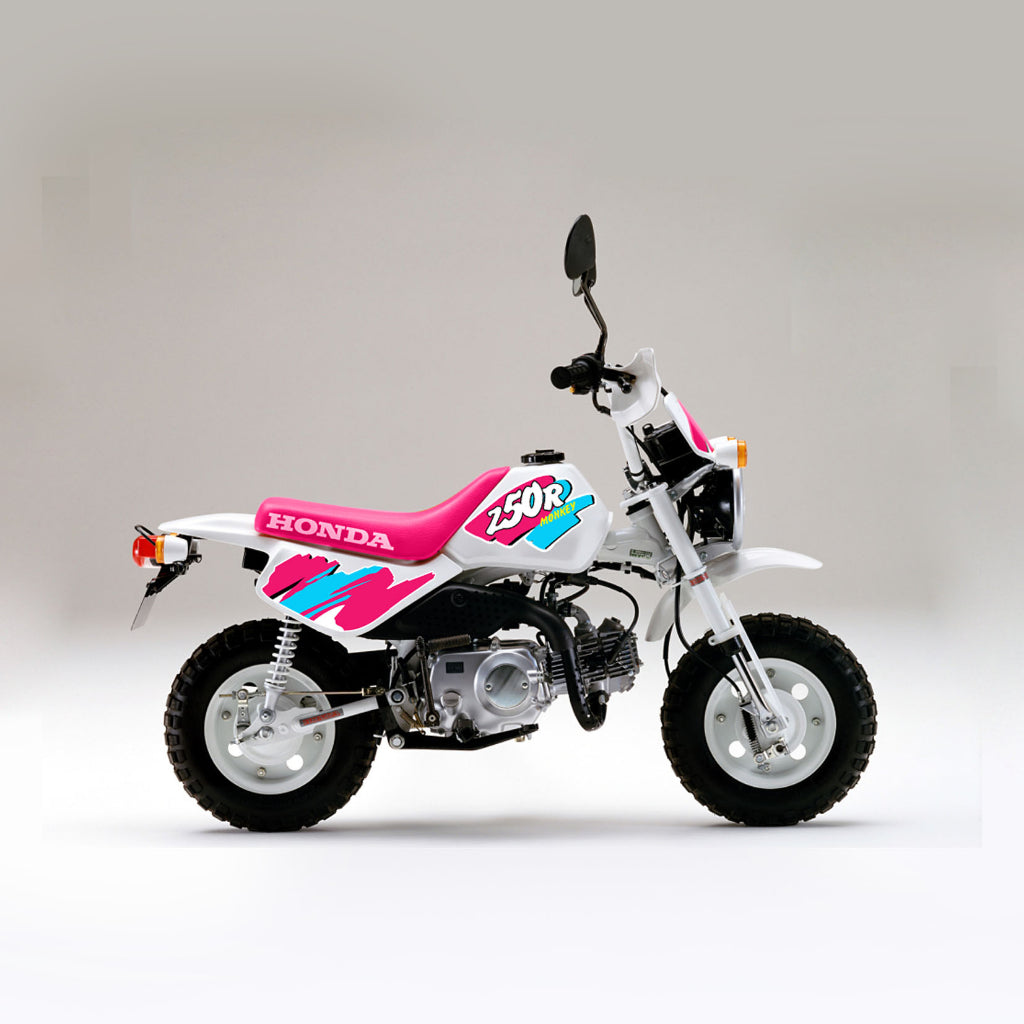 Sticker Decal Honda Monkey Z50R Pink cyan side cover tank vintage_bike_store