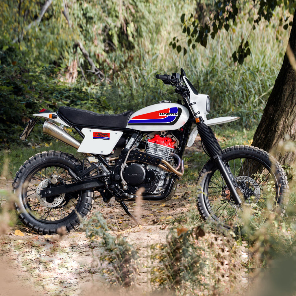 Sticker Decal Vintage Enduro Red side cover tank(Free shipping) vintage_bike_store