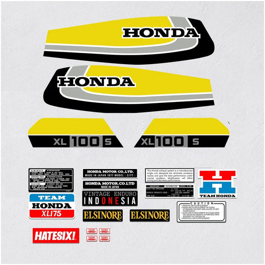 Sticker Decal XL 100 s 1980 side cover tank (Free shipping) vintage_bike_store