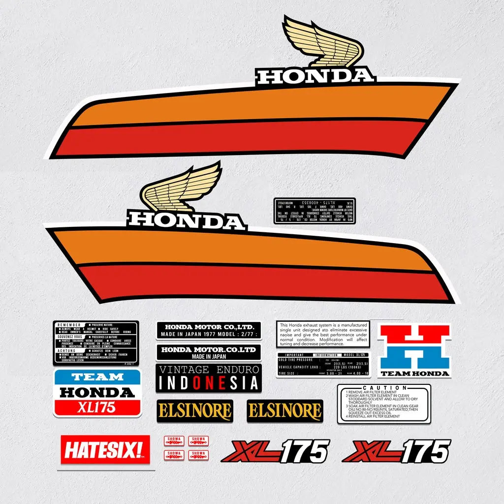 Sticker Decal XL 175 s 1978 side cover tank (Free shipping) vintage_bike_store
