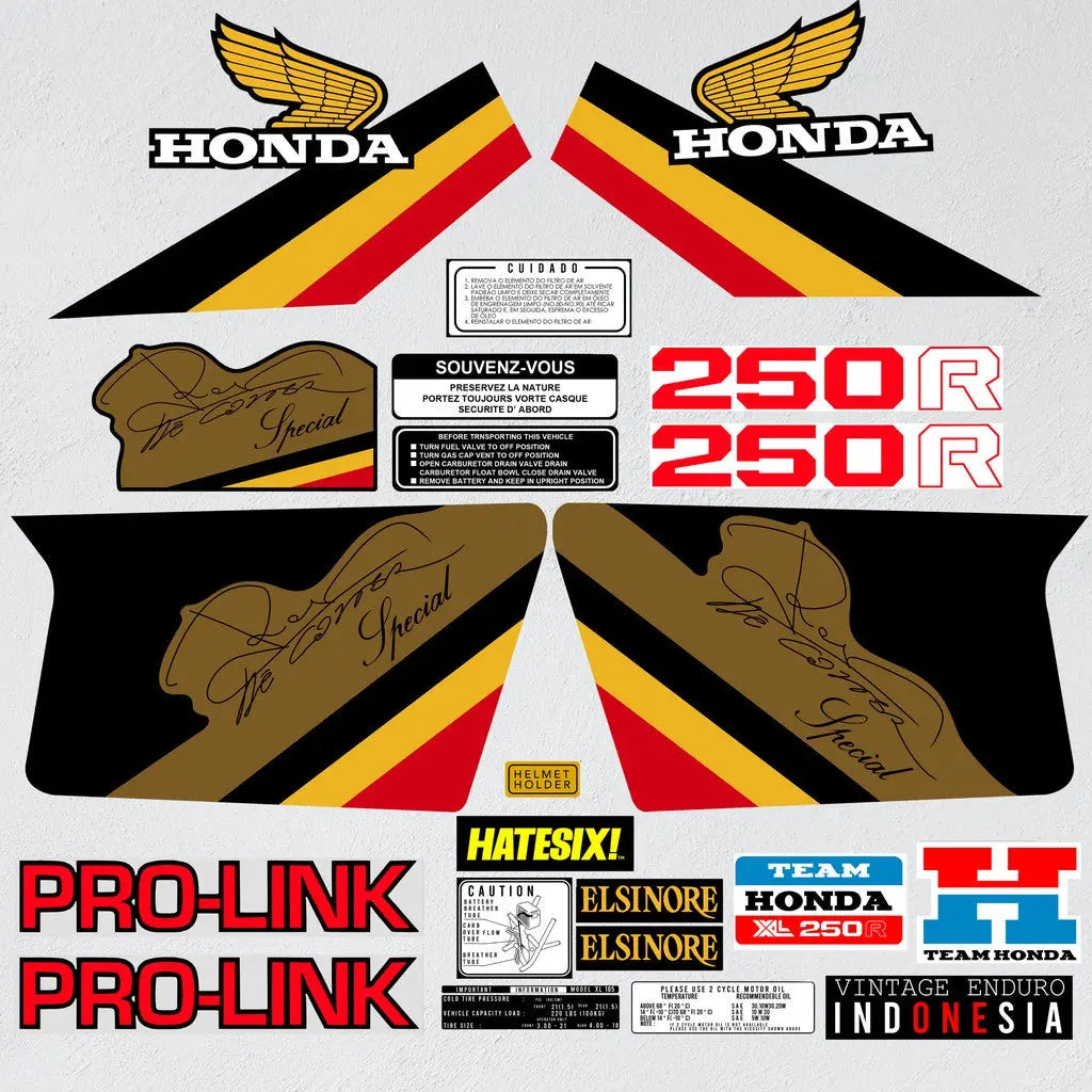 Sticker Decal  XL250R XL 250 R Roger D side fuel cover tank (Free shipping) vintage_bike_store