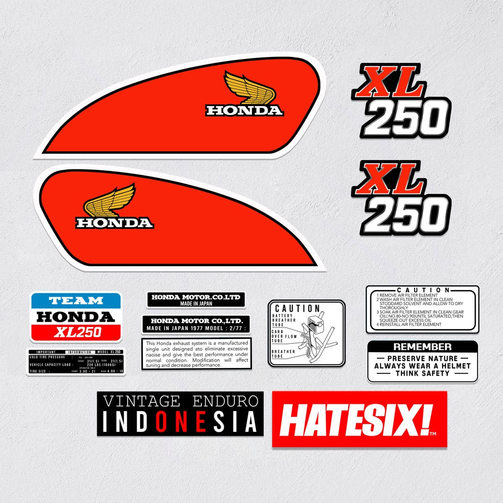 Sticker Decal XL 250 Vintage enduro side cover tank (Free shipping) vintage_bike_store