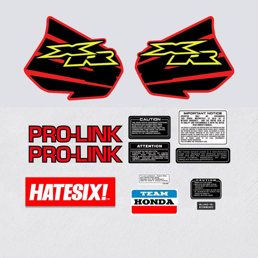 Sticker decal Honda dirt bike graphics XR 200R RED Side Cover Tank – vintage_bike_store