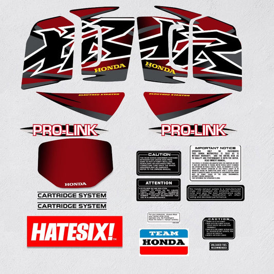 Sticker Decal XRB200 XR200 Brasil 1999 Red side cover fuel tank (Free shipping) vintage_bike_store