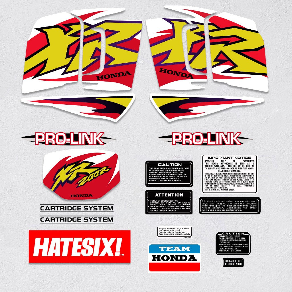 Sticker Decal XRB200 XR200 Brasil 1999 White side cover fuel tank (Free shipping) vintage_bike_store