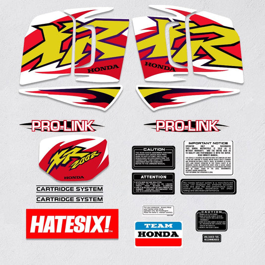 Sticker Decal XRB200 XR200 Brasil 1999 White side cover fuel tank (Free shipping) vintage_bike_store