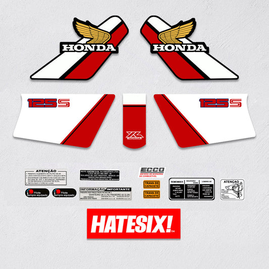 Sticker Decal Xl125s XL 125s 1985 Red White side cover tank (Free shipping) vintage_bike_store
