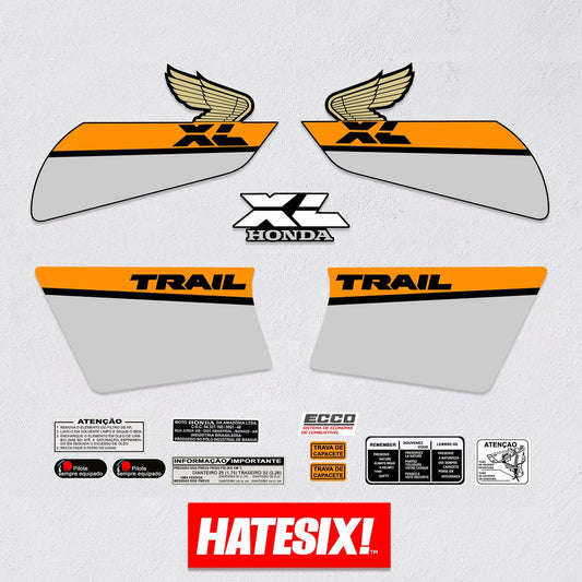 Sticker Decal Xl 185 xl 125 1988 Yellow Brasil Version side cover tank (Free shipping) vintage_bike_store