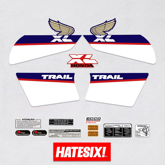 Sticker Decal Xl 185 xl 125 1988 Blue Brasil Version side cover tank (free shipping) vintage_bike_store