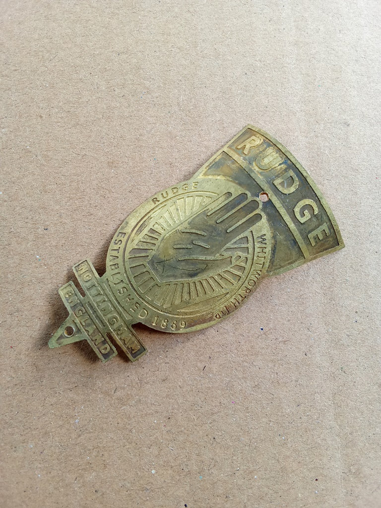RUDGE Brass Emblem Head Badge For Rudge Vintage Bicycle vintage_bike_store