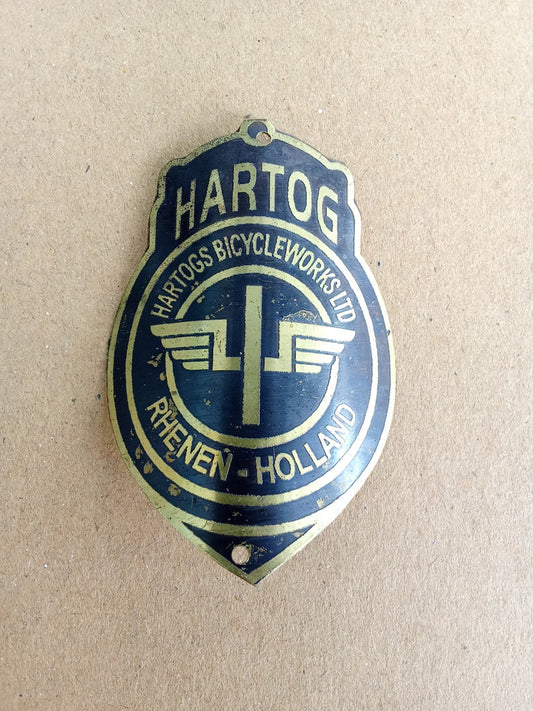 HARTOG Rhenen Brass Head Badge Emblem For Hartog Vintage Bicycle vintage_bike_store