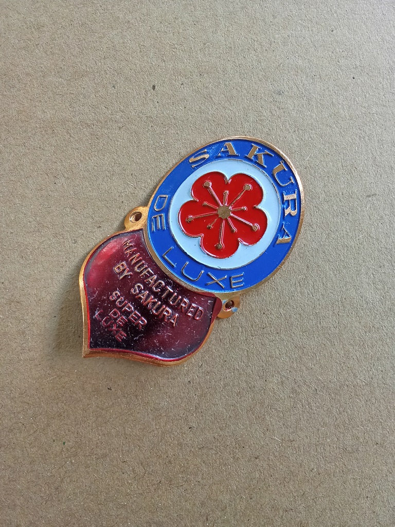 SAKURA DELUXE Head Badge Emblem For Sakura Vintage Bicycle NOS vintage_bike_store