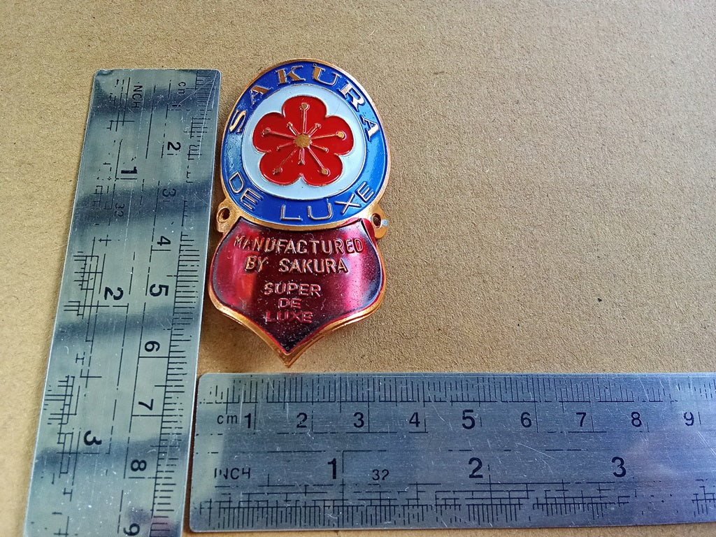 SAKURA DELUXE Head Badge Emblem For Sakura Vintage Bicycle NOS vintage_bike_store