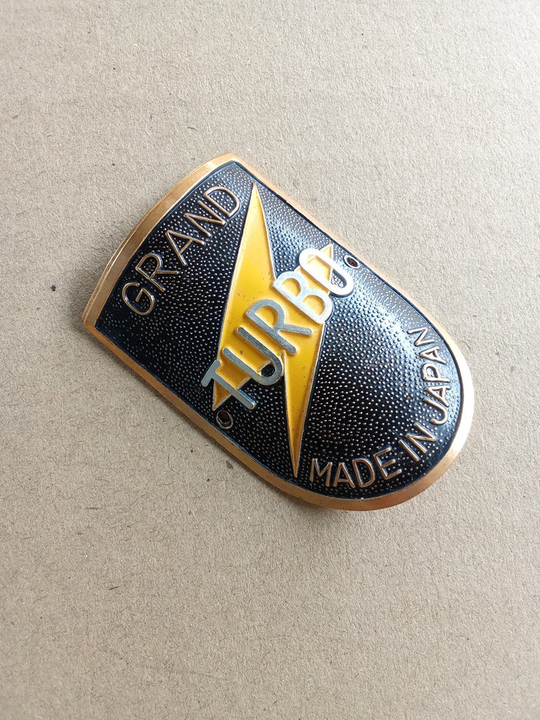 Grand Turbo badge emblem for bicycles restoration NOS vintage_bike_store