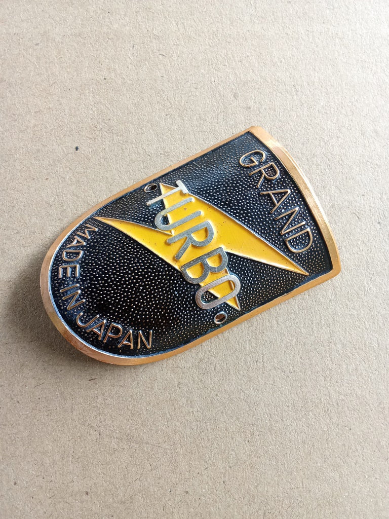 Grand Turbo badge emblem for bicycles restoration NOS vintage_bike_store
