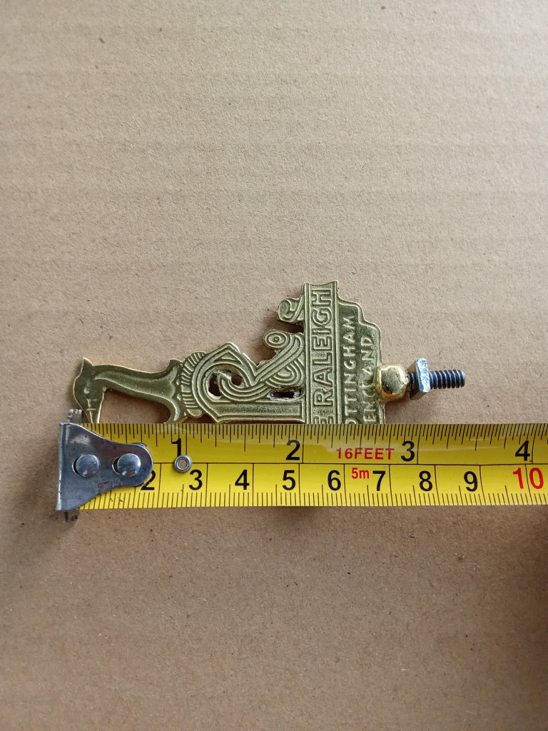 Raleigh Brass Motorcycle Front Fender Badge Emblem vintage_bike_store