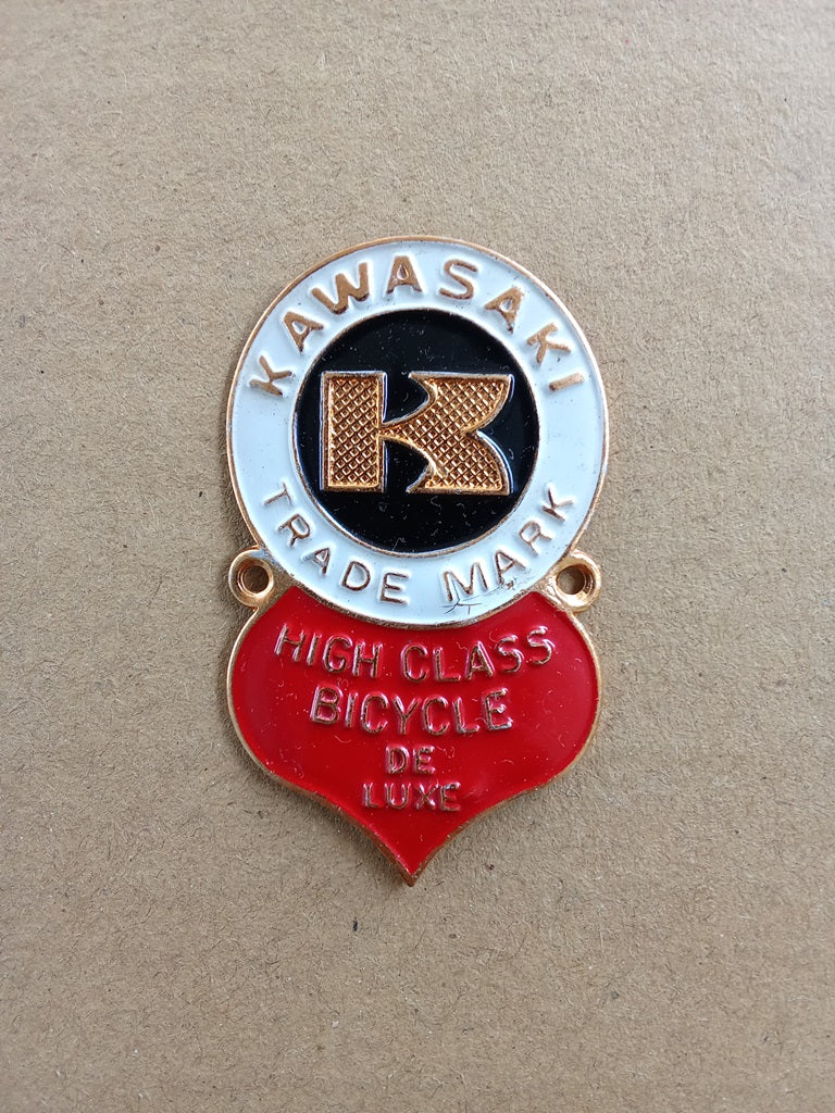 Kawasaki Japan bicycle emblem head badge vintage_bike_store