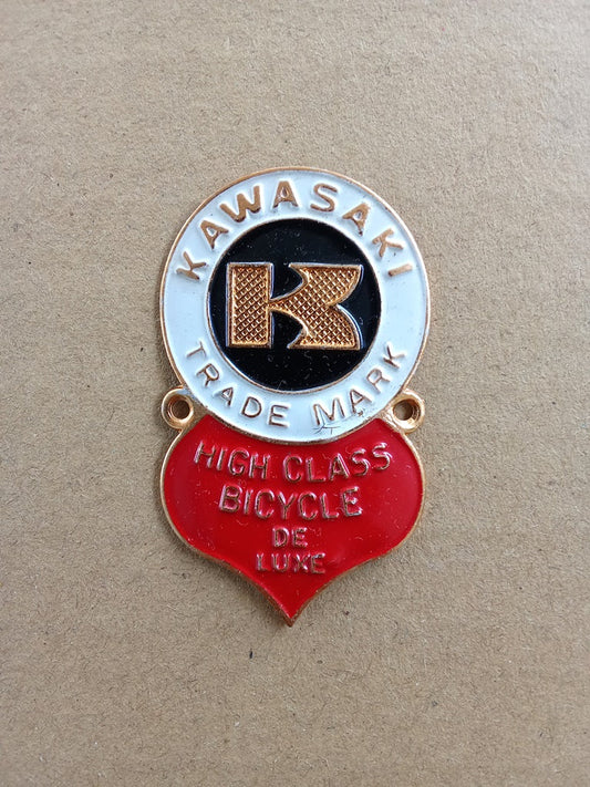 Kawasaki Japan bicycle emblem head badge vintage_bike_store