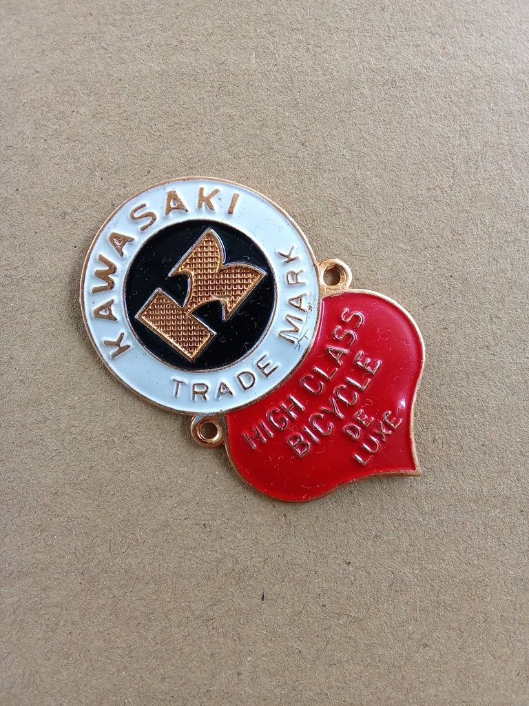 Kawasaki Japan bicycle emblem head badge vintage_bike_store